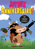 Joyeux anniversaire avec une vache délirante